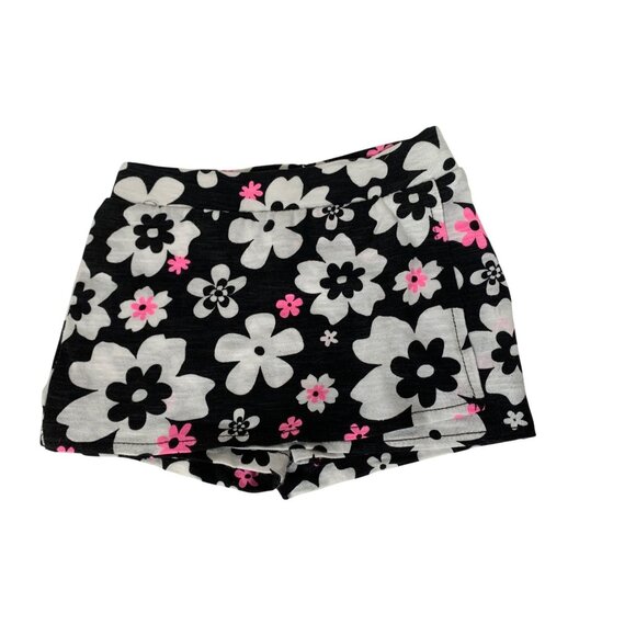 Jumping Beans GIrls Infant Baby Size 9 Months Skort Skirt Black WHite Pink FLora - Picture 2 of 4